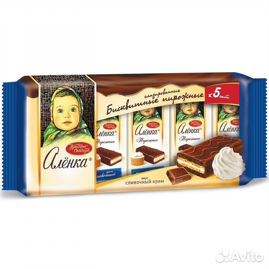 Бисквитные пирожные Алёнка Сливочный крем 200 г