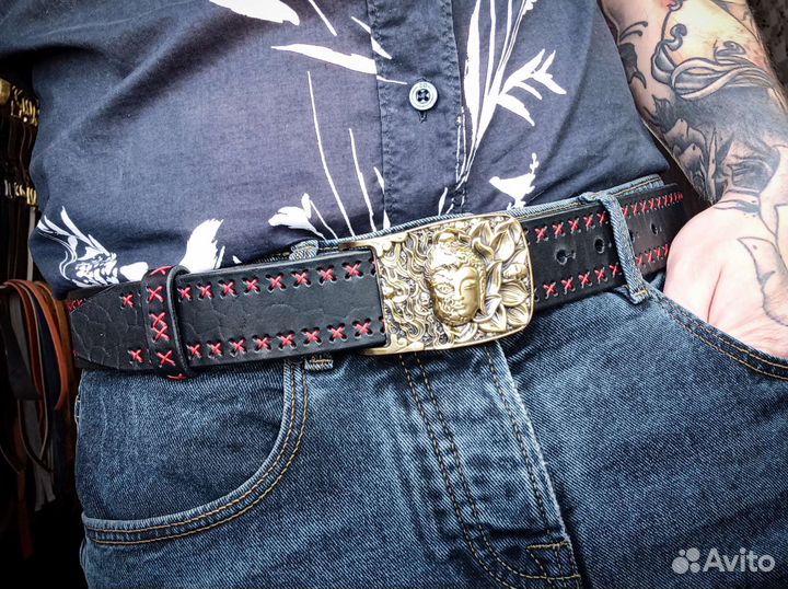 Ремень мужской Кожаный ручной работы