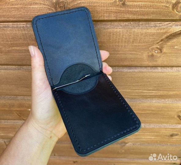 Зажим для денег натуральная кожа