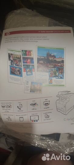 Мфу лазерный цветной hp cm 2320 mfp, сеть,дупл,адф