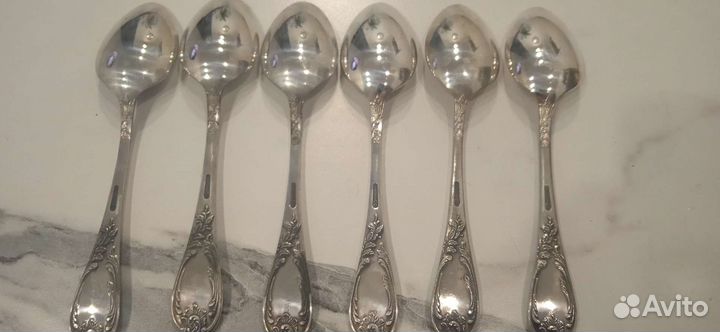 Набор 6 столовых ложек мельхиор