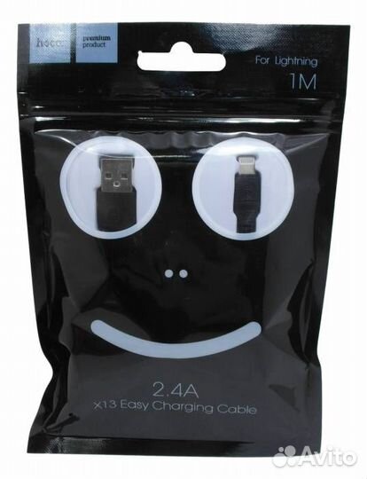 USB Кабель для Apple/iPhone hoco X13, 2A, 1 м, Чер