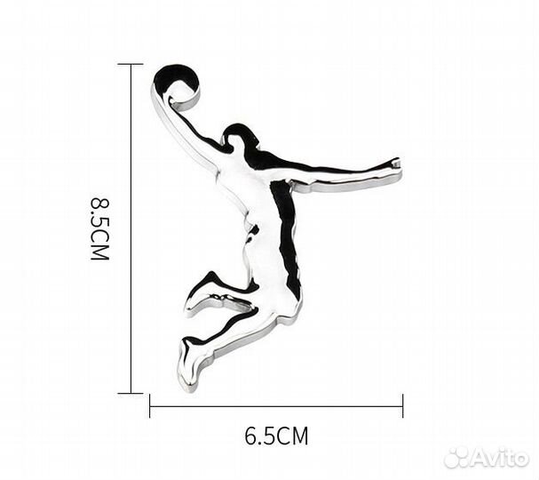 Металлическая наклейка на авто jordan серебро