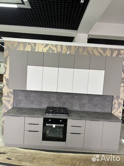 Кухонный гарнитур Плаза 2,9 метра Серый/песочный