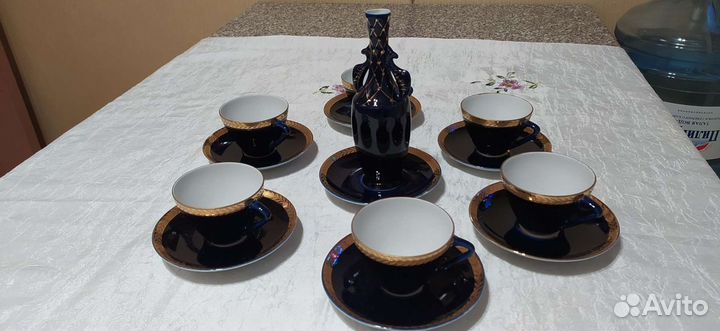 Набор для кофе из кобальтового фарфора