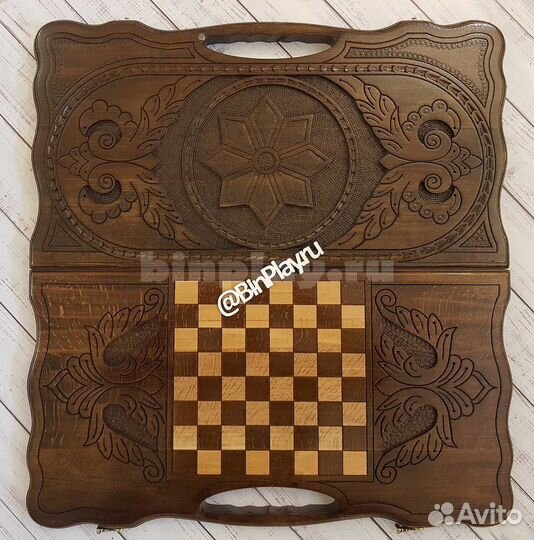 Нарды резные Звезда Марселя бронза