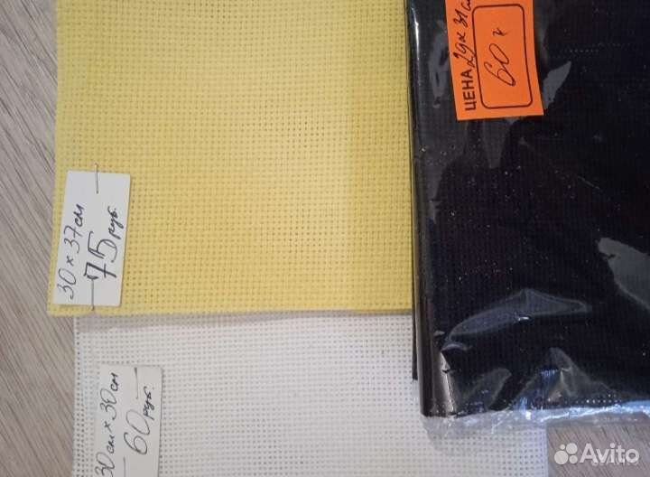 102 мотка советского мулине, пяльцы и канва