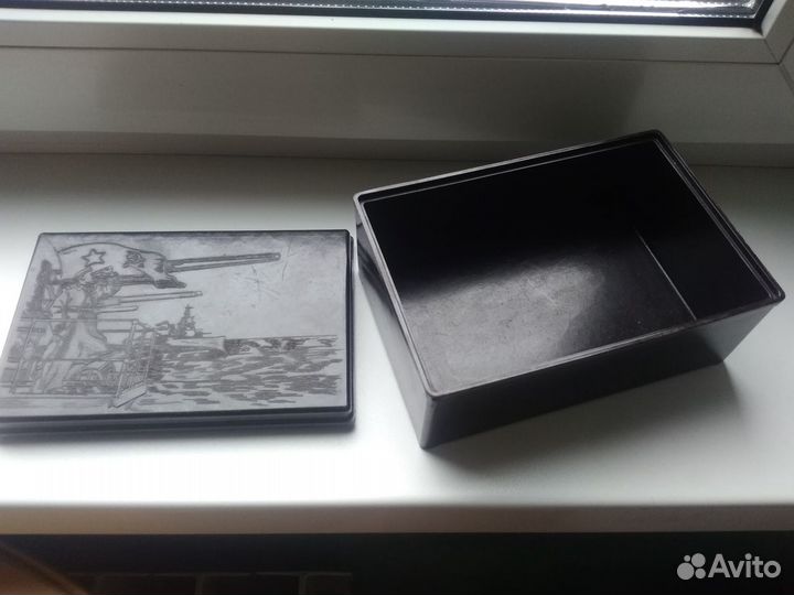 Шкатулка Военно-морской флот 1940-е годы Карболит