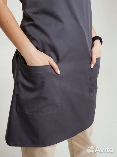 Фартук двойной серый