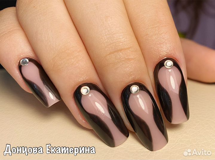 Наращивание ногтей гелем на формах, гель лак