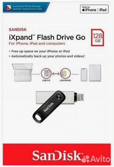 USB флешка SanDisk iXpand Go 128 Гб новая