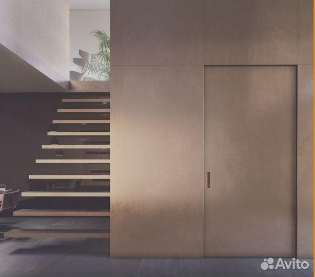 Дверь скрытая межкомнатная кромка черная толщина полотна 56 мм 2100х800