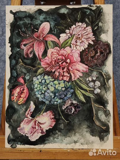 Интерьерная картина. Цветы, акварель