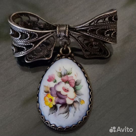 Брошь, браслет финифть