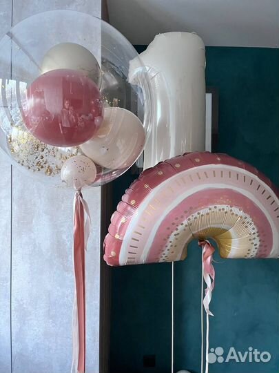 Воздушные шары гелиевые на первый день рождения