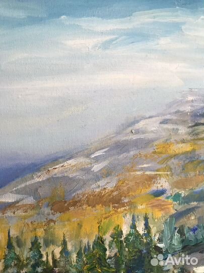 Картина маслом горный пейзаж