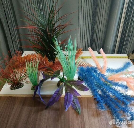 Растения искусственные для аквариума, 8шт