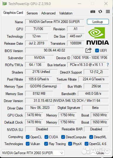 Rtx 2060 super Palit NE6206S018P2-1160A-1