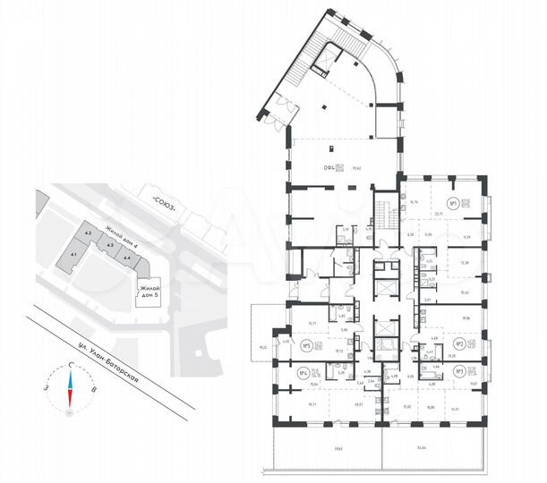 3-к. квартира, 126,7 м², 2/19 эт.
