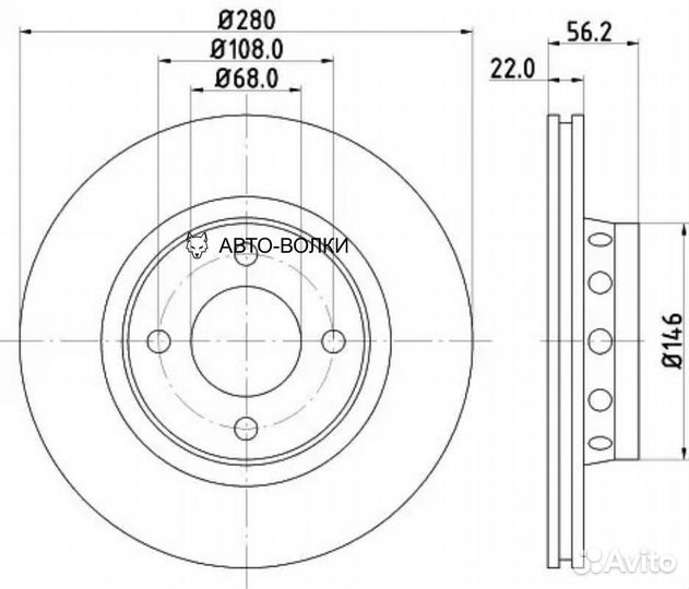 Mintex MDC776 Диск тормозной передний вентилируемый