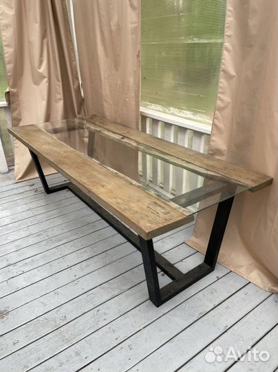 Стол (металл, стекло, дерево)