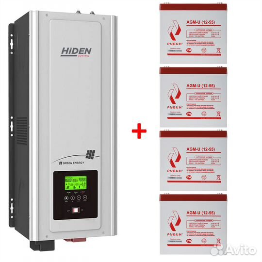 Ибп Hiden Control HPS30-5048 + Рубин AGM-U 12-55 x