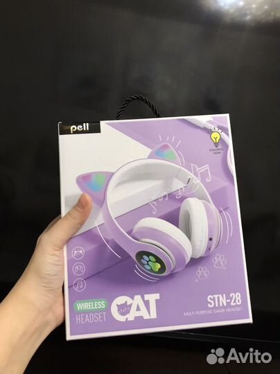 Беспроводные наушники виде кошки