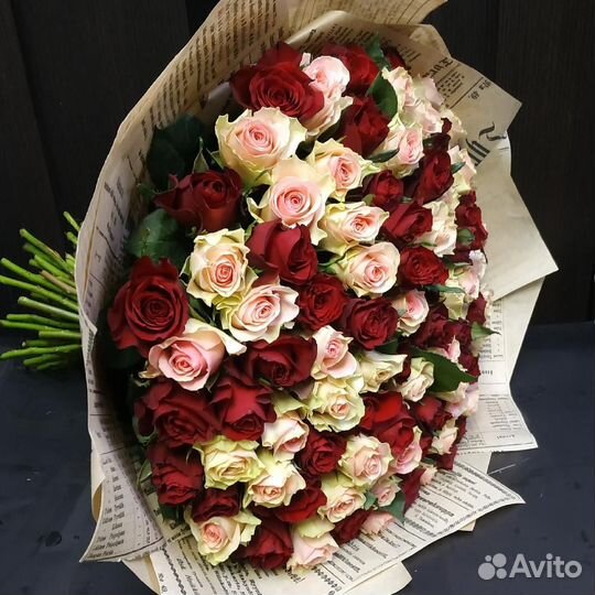 Букет 101 роза Опт от 15 штук Иркутск
