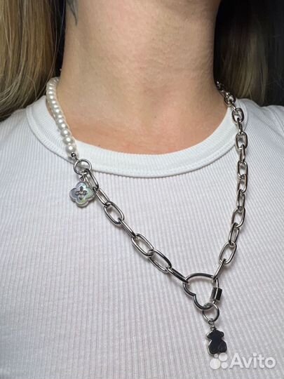 Украшение на шею. Цепочка с жемчугом