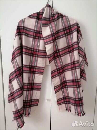 Шарф-палантин COS 100 шерсть клетчатый