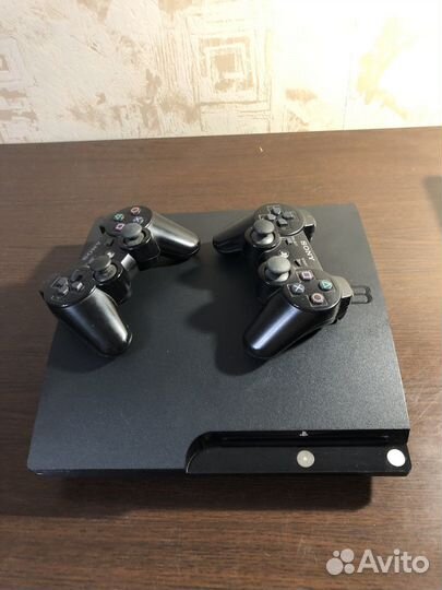 Sony Playstation 3 slim прошитая, 2 геймпада 500Gb