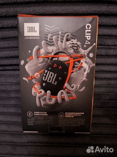 Колонка JBL Clip 4, 5 Вт, чёрный, оранжевый