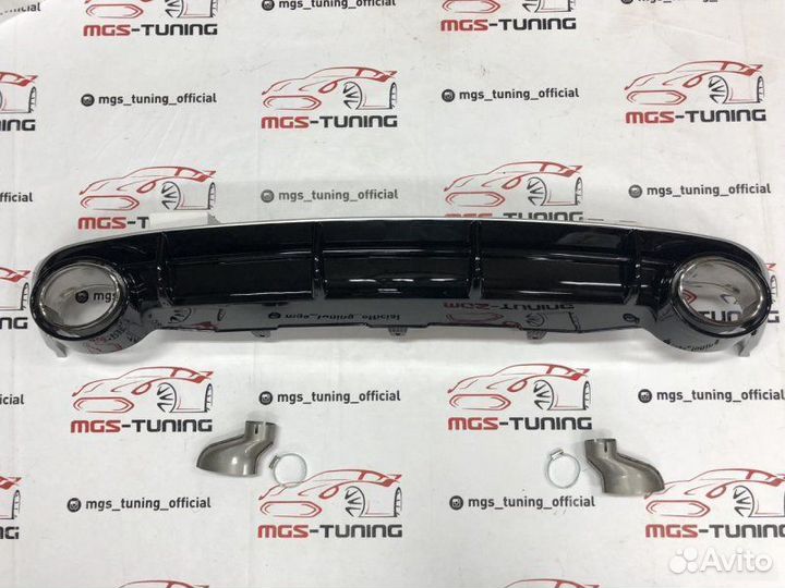 Диффузор на Audi A6 в стиле RS6 c насадками 11-14г