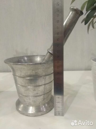 Алюминиевая ступка с пестиком коллекционная