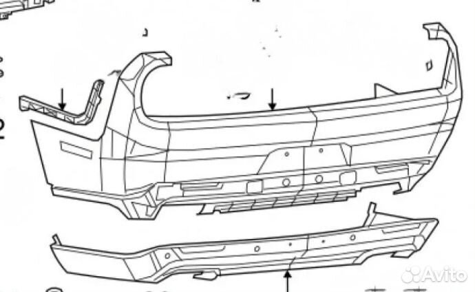 Задний бампер с креплением Dodge challenger