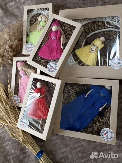 Кукла ручной работы макраме оберег, подарок