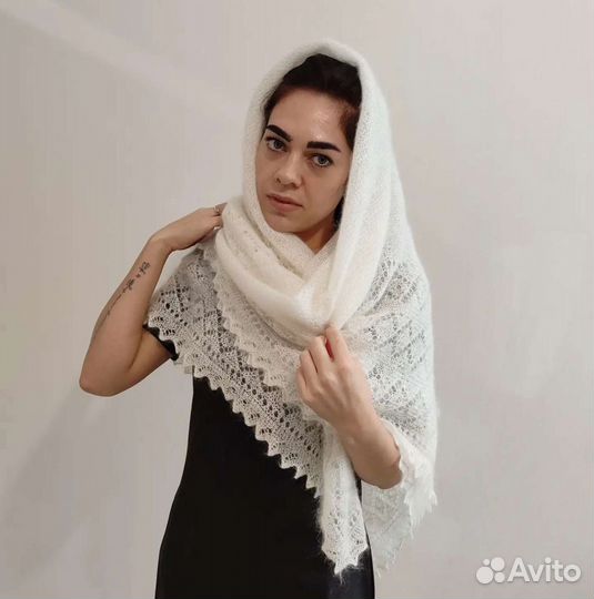 Шаль пух ангорской козы