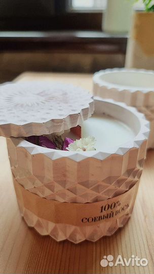 Свечи на бетоне, с эпоксидкой, в баночках