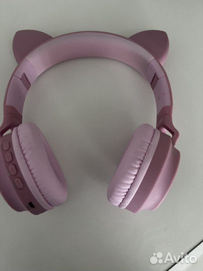 Детские беспроводные bluetooth наушники розовые