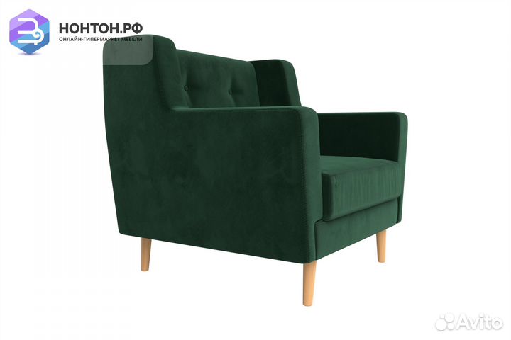 Кресло Брайтон велюр зелёный