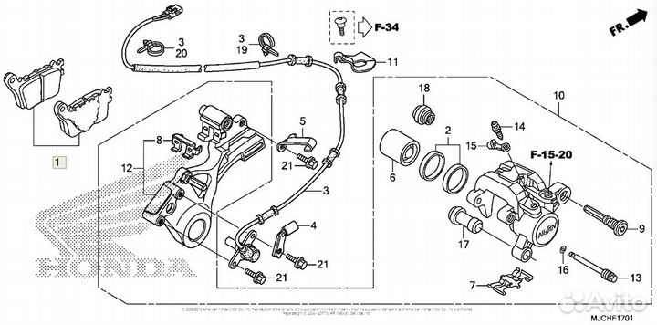 Honda Колодки тормозные задние 06435-MEL-D23 CBR 1