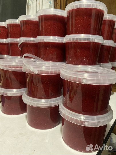 Малина перетертая с сахаром