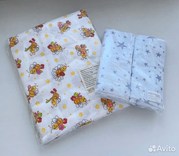 Пеленки детские фланелевые и хлопковые