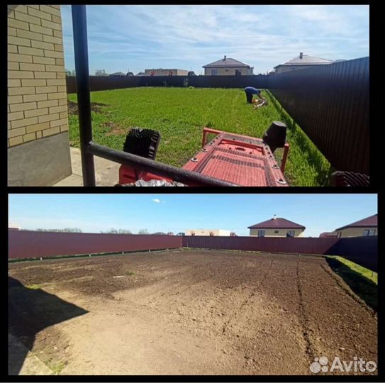 Вспашка земли японским мини трактором фреза, плуг