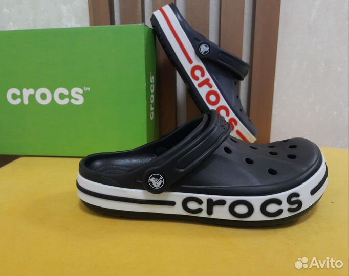 Crocs сабо синий чёрный размер 7. 8