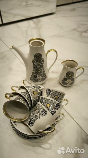 Сервиз кофейный фарфор, Рига, СССР