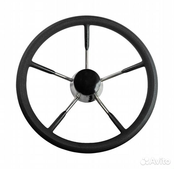 Рулевое колесо черный обод, стальные спицы, диаметр 340 мм (упаковка из 5 шт.) AAA 73053-01 pkg 5