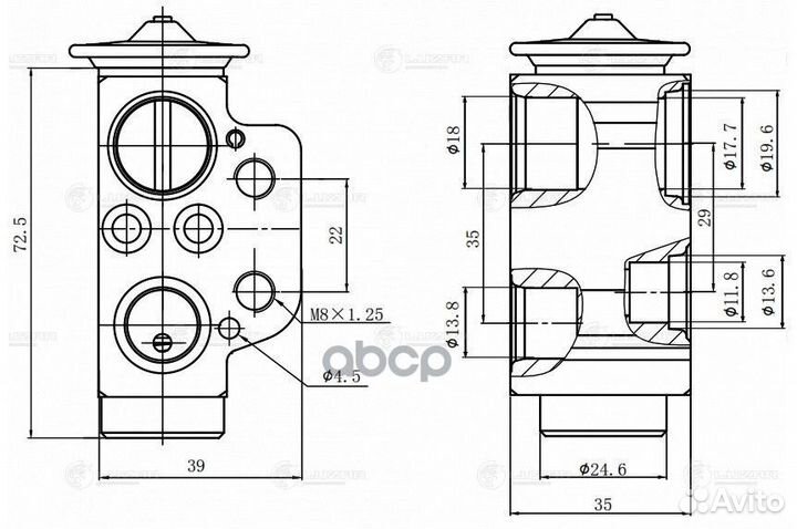 Клапан кондиционера VW transporter 03- ltrv1825