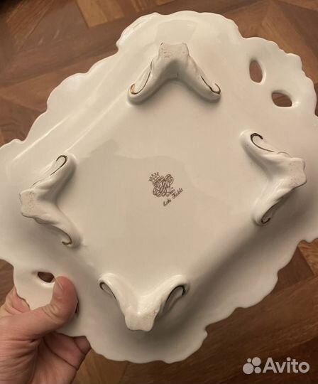 Блюдо фарфор германия квадрат поднос ильменау