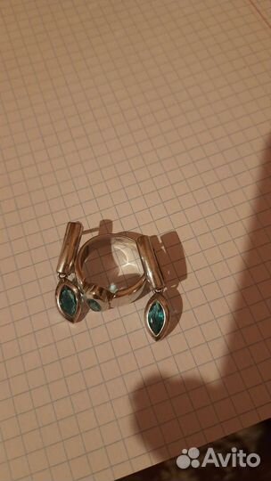 Комплект из серебра с топазом